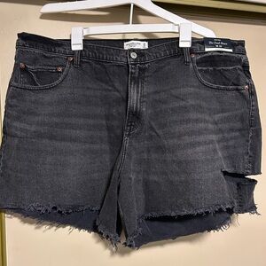 Abercrombie & Fitch high-rise black jean shorts size 36